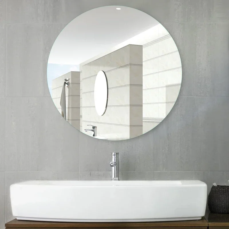 Round Wall Mount Bathroom Mirror Anti-Fog LED Bath Mirror Makeup Mirror Makeup Mirror Wall Mirror Touch Dimming Mirror