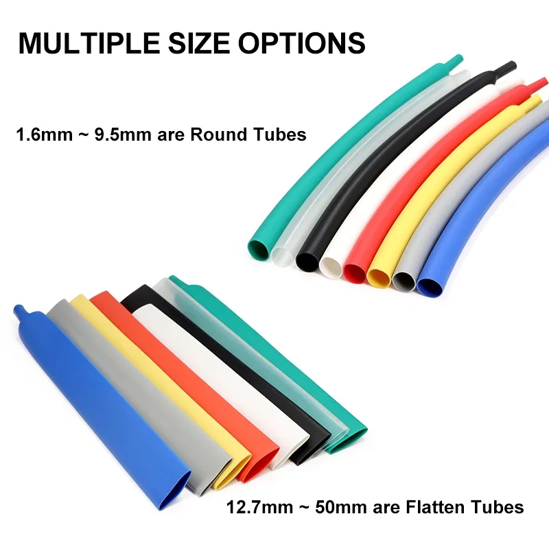 1M 3:1 Heat Shrink Tube With Glue Dia1.6/2.4/3.2/4.8/6.4/7.9/9.5/12.7/15.4/19.1/25.4/30/39/50mm Double Wall Tube Cable Protector