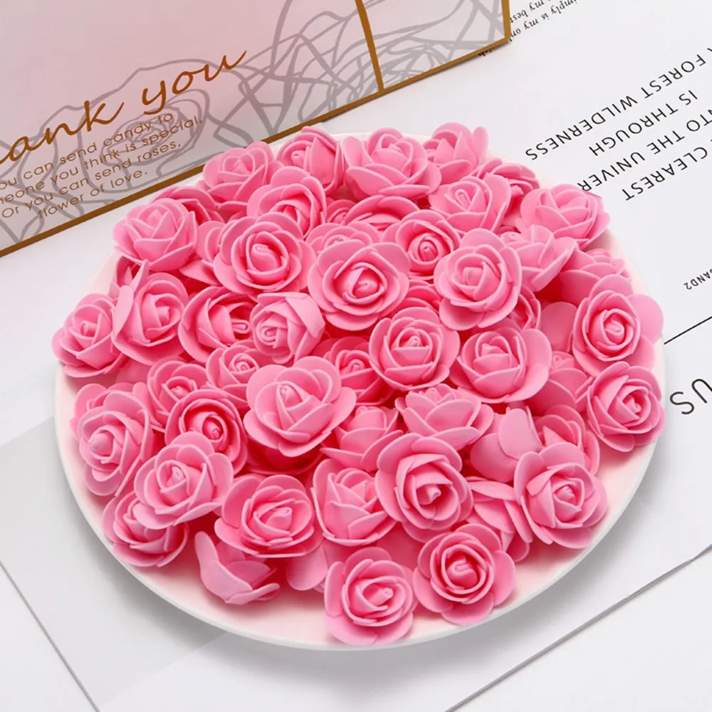 100 stücke 3,5 cm PE Mini Künstliche Blumen für Home Hochzeit Decor Zubehör Gefälschte Foma Scrapbooking Blase Bears Dekorative – Detail 6