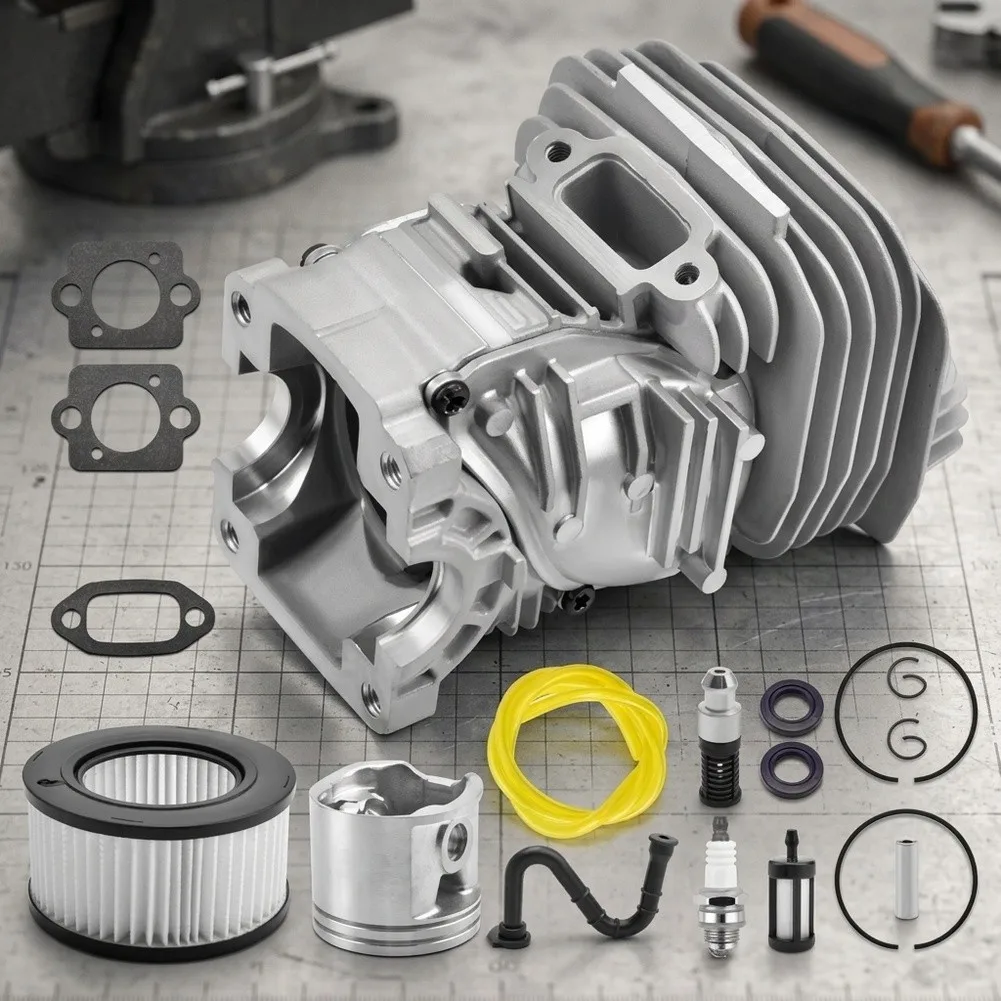 Replacement Cylinder For piston Kit Compatible with MS291 MS291C MS271 MS271C For Chainsaw 13pc Metal Engine Rebuild Set