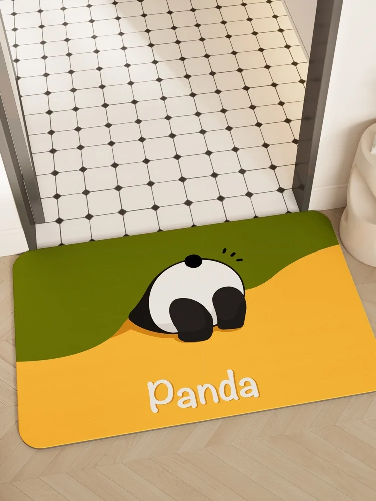 

Quick Dry Bathroom Mat Silicon Dinosaur Cartoon Water Absorbent Entrance Door Mat Home Decor Anti Slip Floor Rug