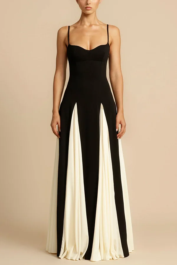 New Arrival Elegant Suspender Black and White Evening Dress Prom Dress Casual Vacation Women's dress1217