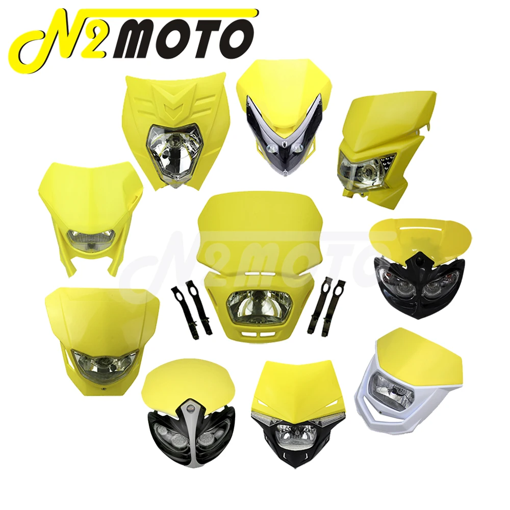 Dirt Bike MX Enduro Head Light For Kawasaki KX KLX KLR KLE ZZR KDX Honda Yamaha YZ Suzuki RM RMZ WR Off Road Front Headlight