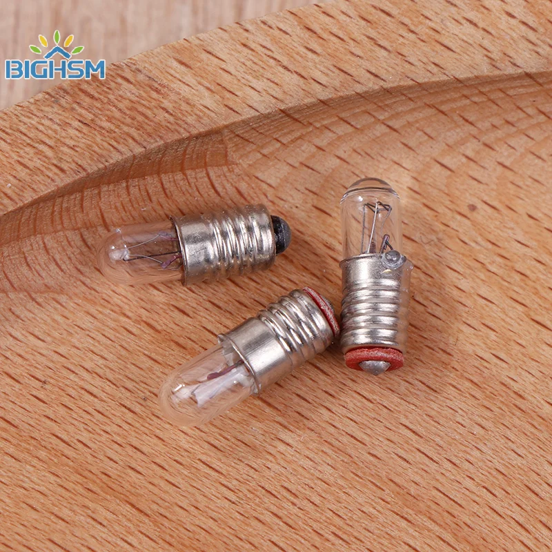 10 unids/lote Mini bombilla de luz indicadora E5 boca de tornillo bombilla de luces en miniatura 6,3 V/12V/24V 0.1A bombilla pequeña lámpara de señal cuenta
