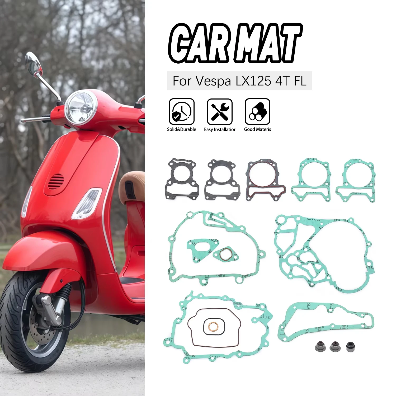 

For Vespa LX125 4T FL 2012-2015 2016 2017 2018 2019 2020 2021-2024 complete engine gasket set Motorcyle Accessories