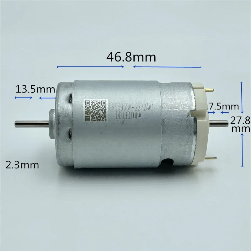 DRS395SA-2272 Carbon Brush Motor DC 12V 14.4V 18V 24V 11000 RPM High Speed Large Torque Dual Shaft for Sweeper Robot Cleaner