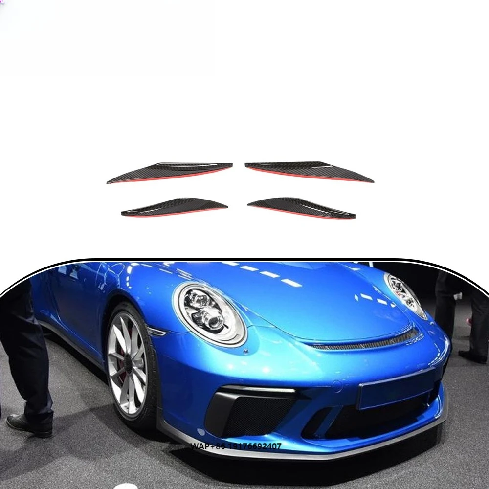 

Dry Carbon Fiber 991 GT3 Front Bumper Canards Fins Trims forPorsche 911 991 GT3 RS Coupe 2017 - 2019