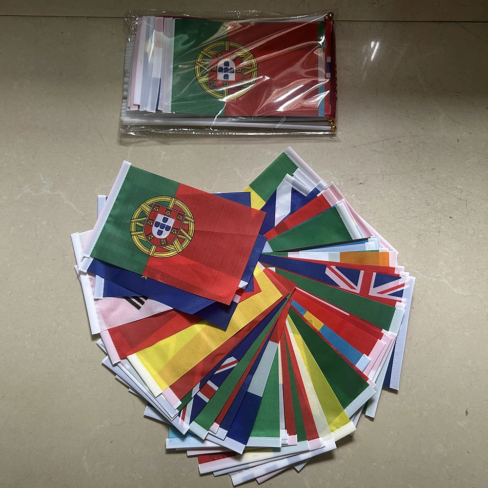 2026 Football Hand Flag 14x21cm 20x28cm 48pcs Small World Flag String Flag NEW Cup Countries Bunting Flag for Decoration