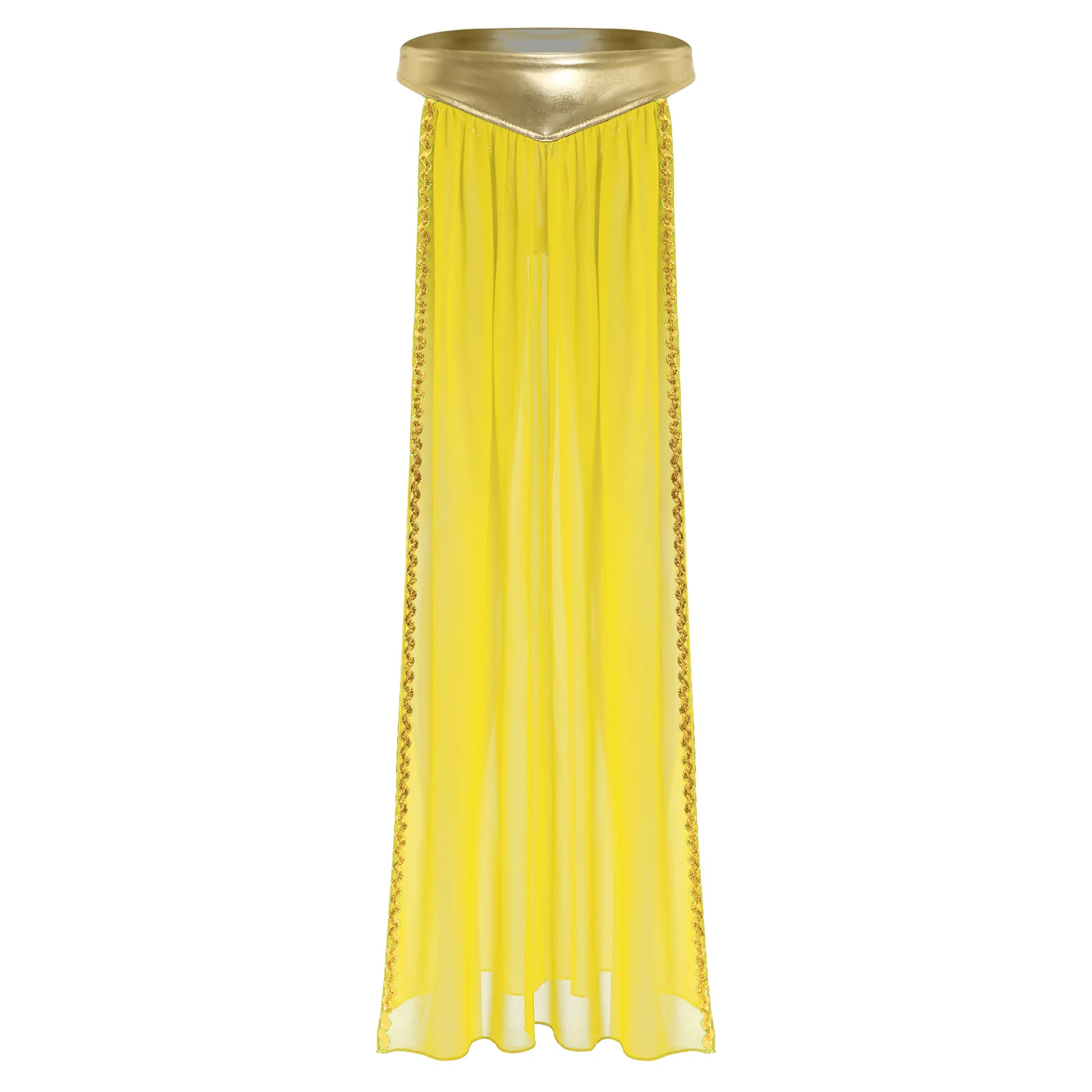 أزياء الهالوين النسائية التأثيرية للملكة المصرية القديمة ملابس الرقص الشرقي تنورة معدنية لامعة بفتحة جانبية مع ملخصات #3