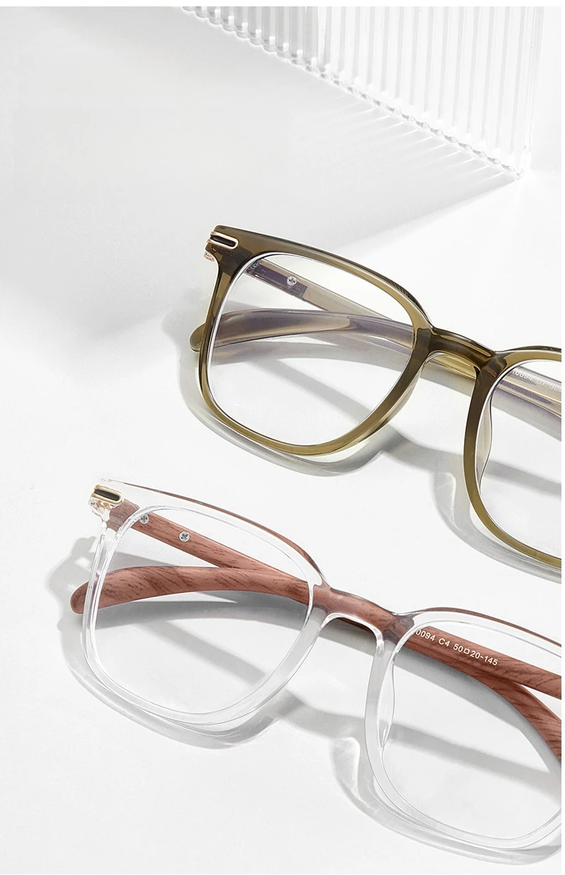 Yimaruili ultraleichte Mode tr90 Holzmaserung Brillen Frauen kleine Gesichter quadratische optische Rezept Herren Brillen Rahmen 21009 – Detail 6