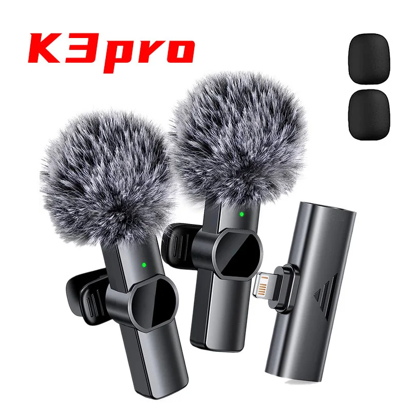 Wireless Lavalier Microphone 1 Set Long Standby Lapel Mic Wireless Collar Clip Microphone For Phone Microphone Recording Mic