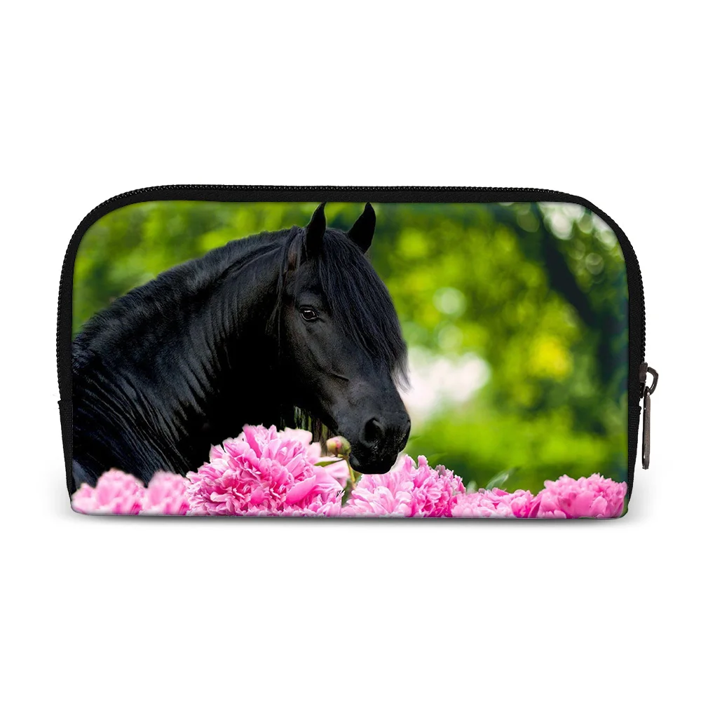 Horse Long Style Wallets Portable Money Coin Purse Women Men Clutch Bag Credit Card Money Bags Storage Bag Headphone Bag