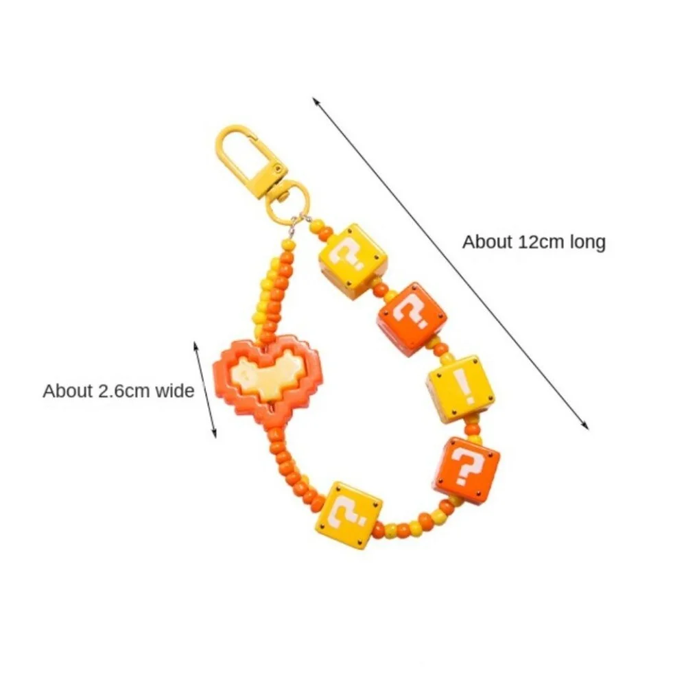 سلسلة مفاتيح لتزيين غطاء سماعة الأذن ، علامة استفهام ، كتلة بناء ، لون خالص ، أكريليك ، ملون ، ملحقات حبات الأرز
