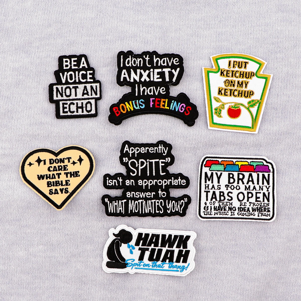 Quotations Series Hand Patch Embroidery Popular Embroidered Logo Garment Accessories Sticker Patches Clothing For Friend Gifts