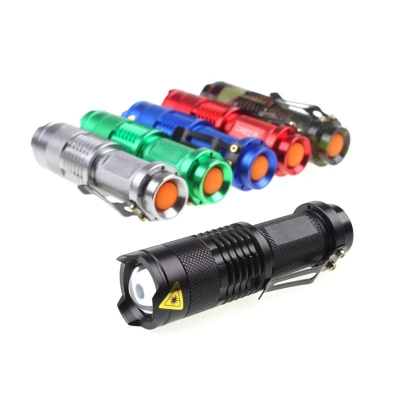 Portable Aluminum Alloy Zoom Flashlight: Super Bright, AA-Powered, White/Purple Light for Money Checking & Fluorescence Testing