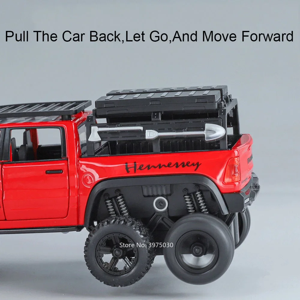 1:32 RAM Mammoth Rolls Royce Phantom 6x6 Zabawki Samochody Modele Napęd na Sprężynę Światło Muzyka Miniaturowe Pojazdy Terenowe Prezenty dla Maluchów i Dzieci