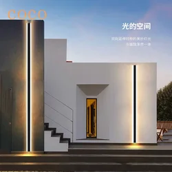 Modern Waterproof outdoor Long Strip LED wall lamp IP65 Wall Light Garden porch touch switch Light 110V 220V Sconce Luminaire
