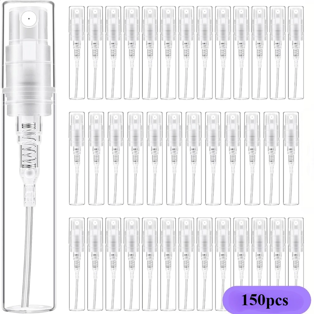 150 Stück 2ml Mini-Sprühflaschen, Leere Parfüm-Zerstäuber, Nachfüllbare Tragbare Probenfläschchen für Flüssig-Make-up, Reisezubehör – Detail 1