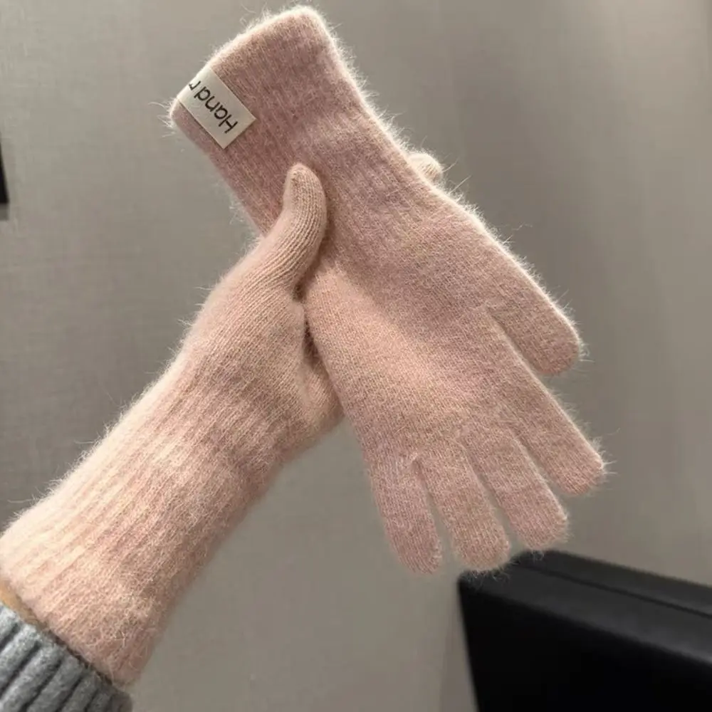 Full Finger Women Winter Warm Gloves Candy Colors Elasticity Touch Screen Knitted Gloves Windproof Protection From Cold