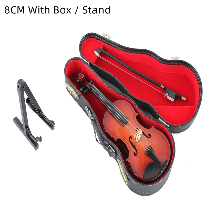 4-25cm Mini Violin Wooden Miniature Model Musical Instrument Decoration Gift Decor Bedroom Living Room With Stand Case Ornaments 4-25cm Mini Violin Wooden Miniature Model Musical Instrument Decoration Gift Decor Bedroom Living Room With Stand Case Ornaments