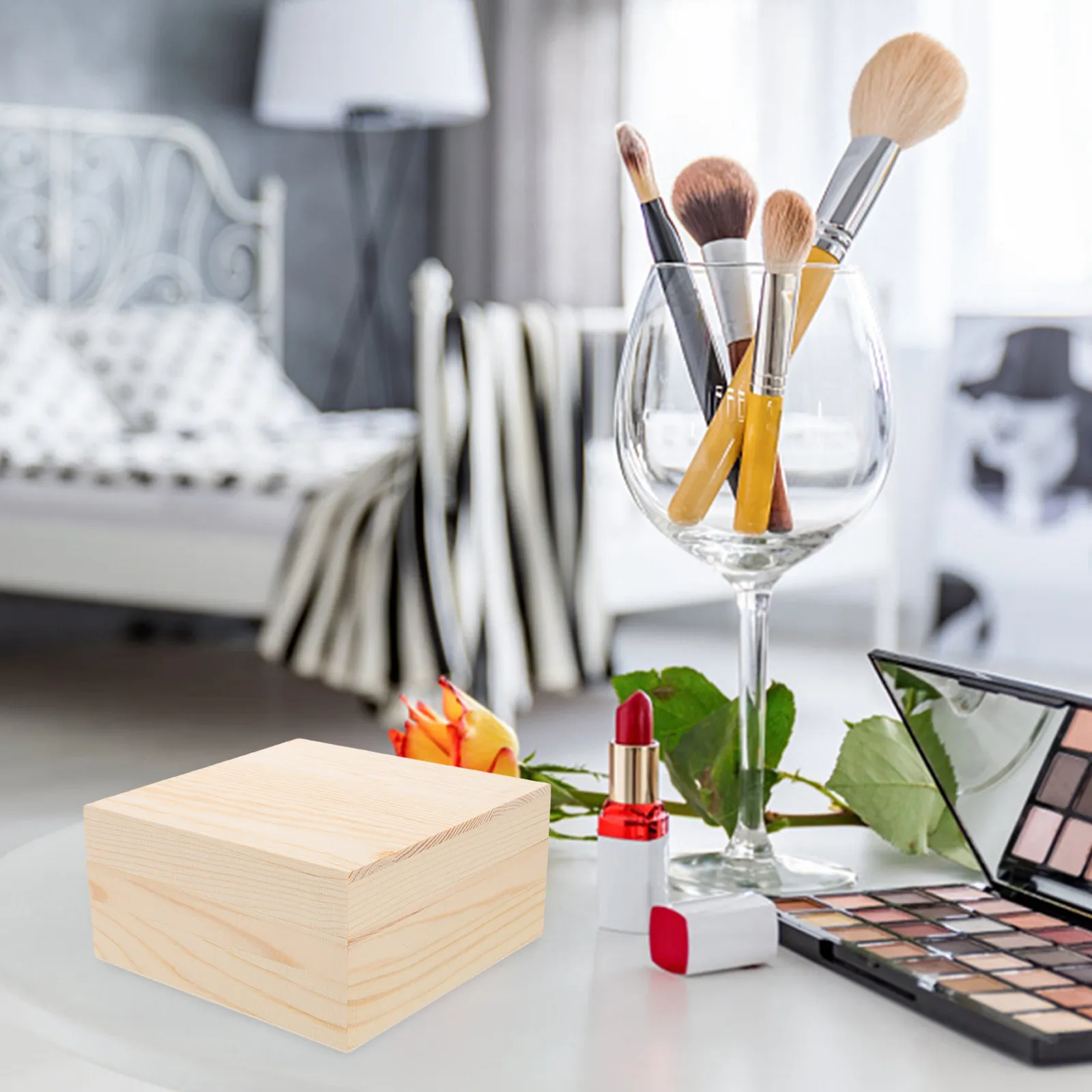 

Деревянная шкатулка-органайзер для украшений с крышкой, уникальный дизайн, портативная, многофункциональная, для хранения колец, ожерелий, серег, в стиле ретро-кантри