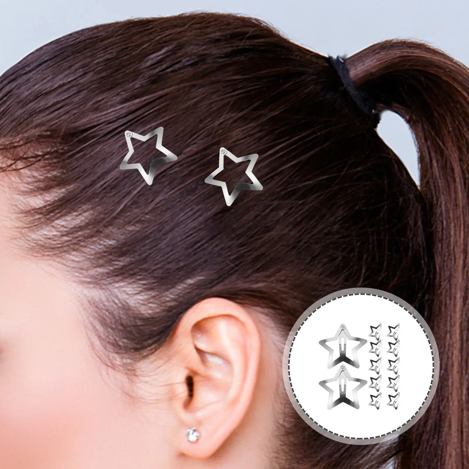 Star Hair Clips para Mulheres e Meninas, Snap Hairpins, Cute Hair Acessórios, Hair Styling Tools, presilhas, Jóias, 20PCs