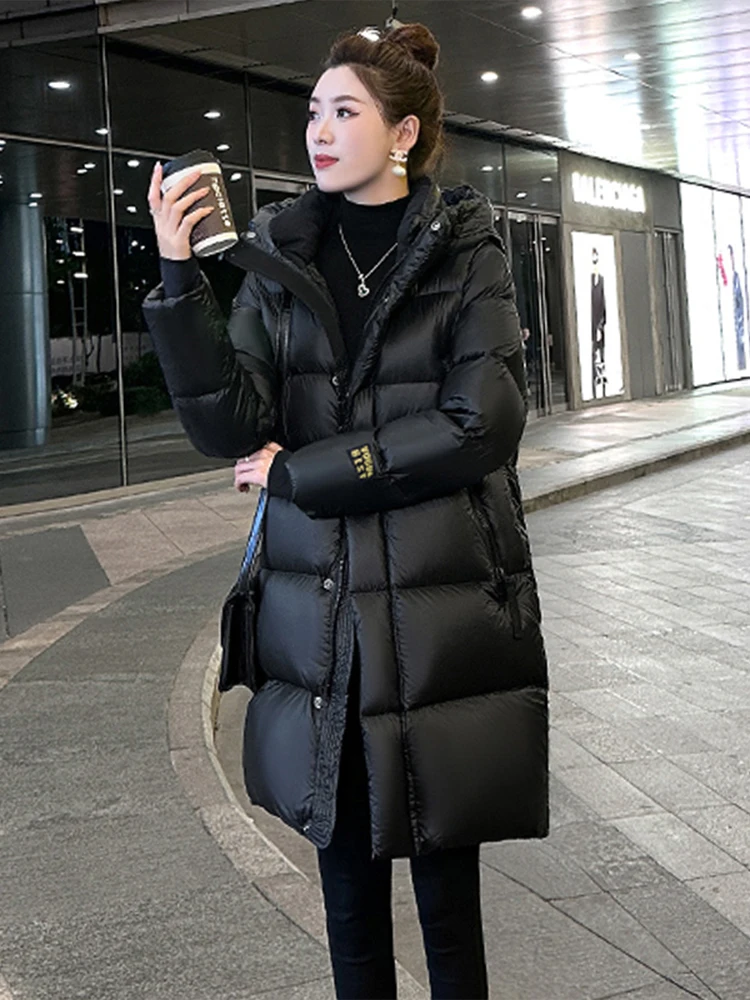 

2026 New Women's down Cotton Jaet Medium Length Thiened Winter Outerwear Korean Sle Loose Fit Pure Color Commute