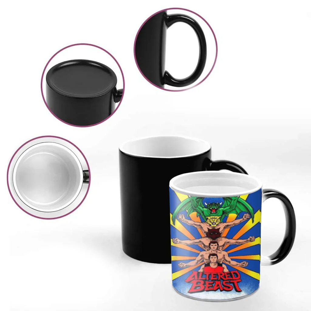 80 Classic Game  Altered Beast Creative Ceramic Coffee Mugs Heat Color Changing Milk Tea Cup For Birthday Gifts