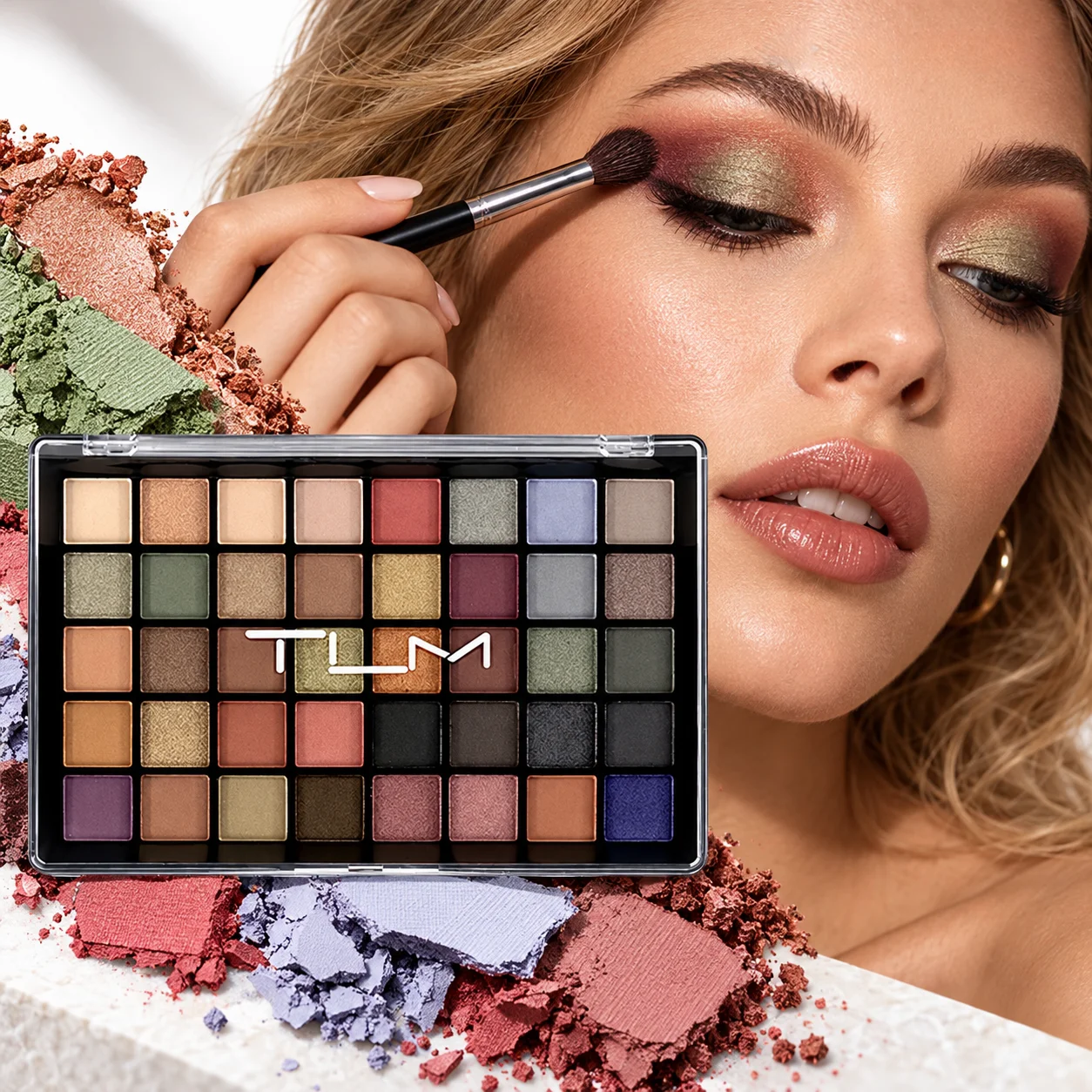 1/2/3Pcs TLM 40 Colors Eyeshadow Palette Matte Shimmer Multi Shades Long Lasting Pigmented Makeup Palette