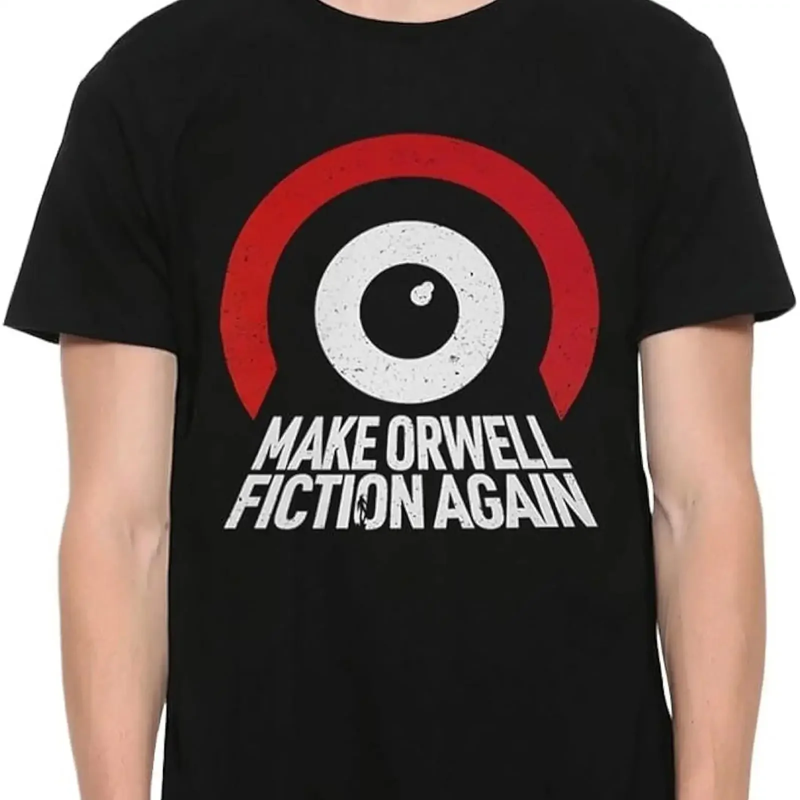Camiseta Make Orwell Fiction Again con Imagen de George 1984 (Imagen 1 de 2), Estilo Vintage Lavado, Unisex, Ligeramente Holgada, para Uso Diario