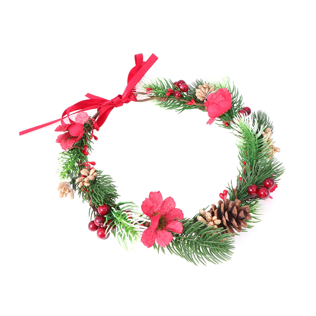 

Christmas Wreath Evergreen Pine Wreaths for Decorating Garland Thanksgiving Artificial Decorations Leaves Headband