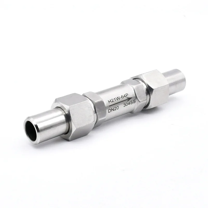 Stainless steel movable joint butt welding one-way check valve External thread welded pipe High pressure one-way valve H21W-64P