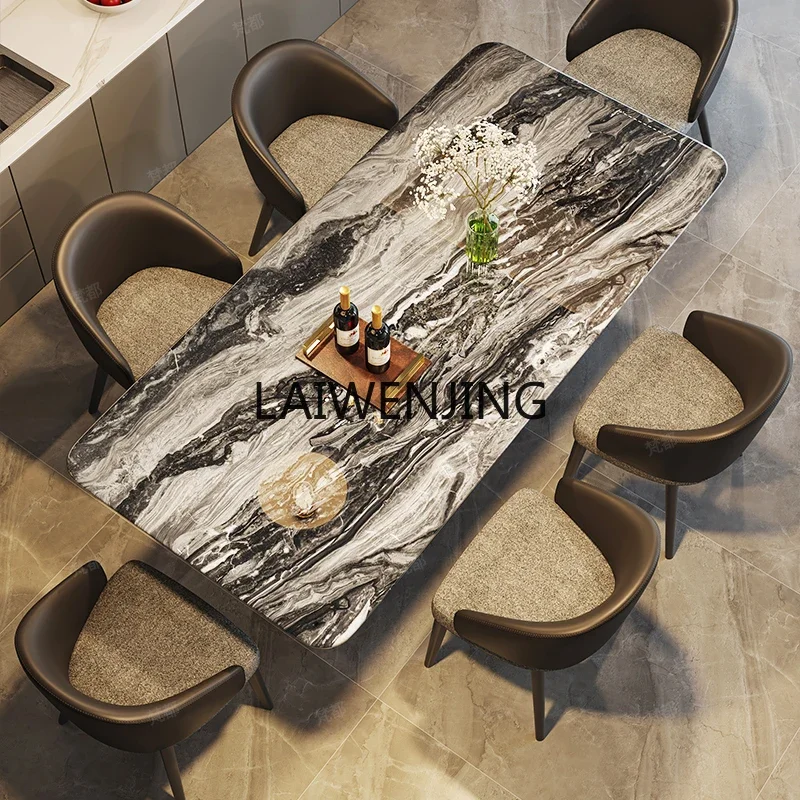 MJY light luxury marble dining table and chair combination dining casual rectangular table