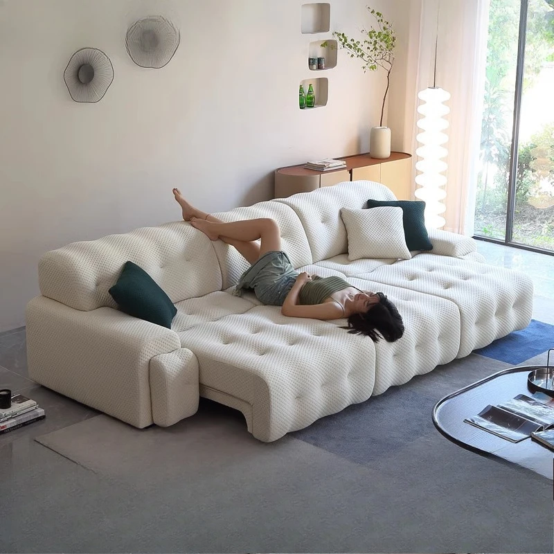 

Rochburg electric sofa Italian minimalist living room modern minimalist telescopic wireless remote control function fabric
