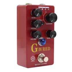 Moskyaudio g iv vermelho roxo canal pré-amplificador/overdrive/distorção pedal guitarra baixo efeito pedal e quatro modelos com true bypass