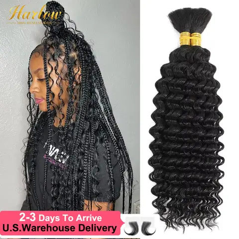 Human Hair Deep Wave For Braiding Deep Curly Boho Braids Human Hair Brazilian Remy Extensions 100% Human Hair Unprocessed Remy