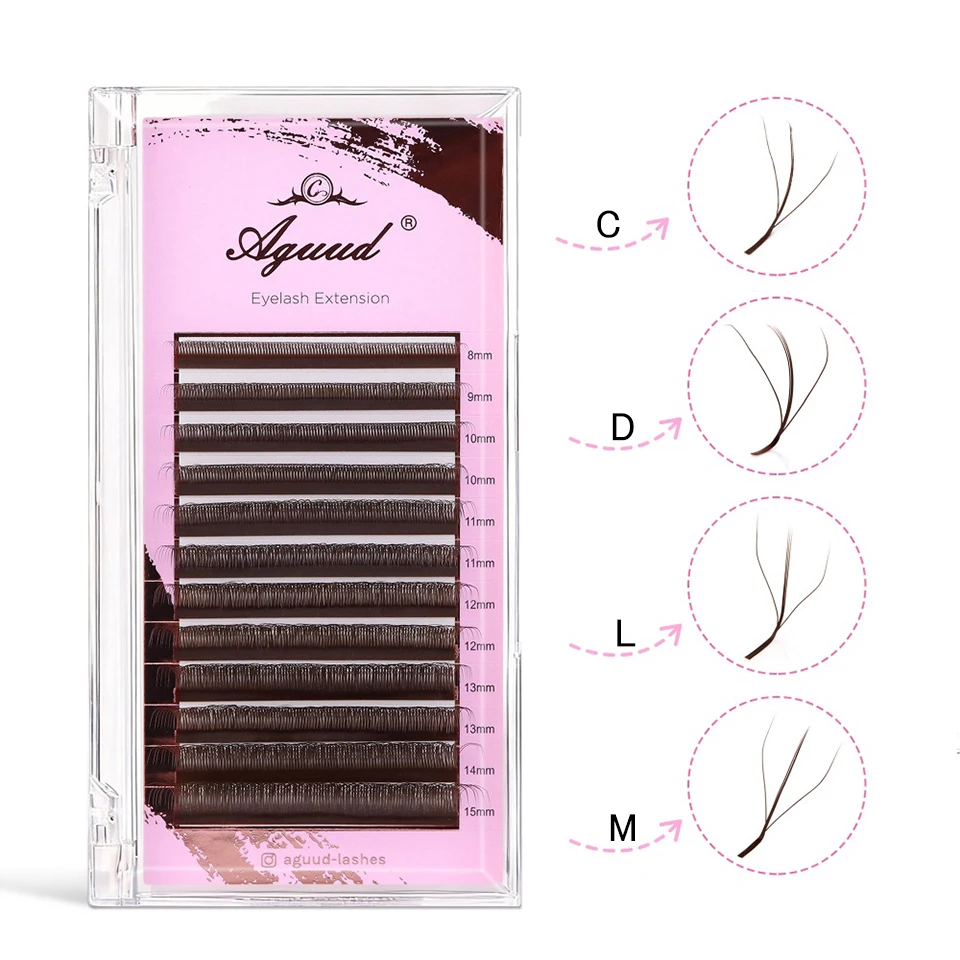 AGUUD Braun YY 2D 3D 4D 5D Wimpern W-Form Make-up Falsche Wimpern D/M/L Krümmung Natürliche Weiche Wimpernverlängerungen 3D Fairy Bloom Lash