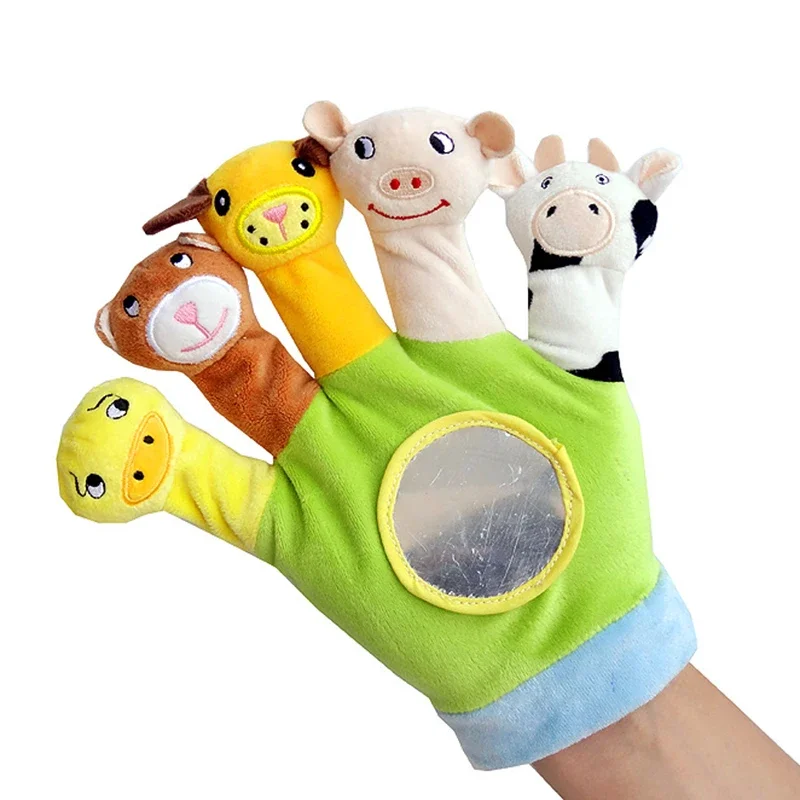 Lustige süße Tier Plüsch Handpuppen Spielzeug Stoff Fingerpuppe Baby 0-36 Monate Plüschtier Spaß Kinder Lernspielzeug Geschenk