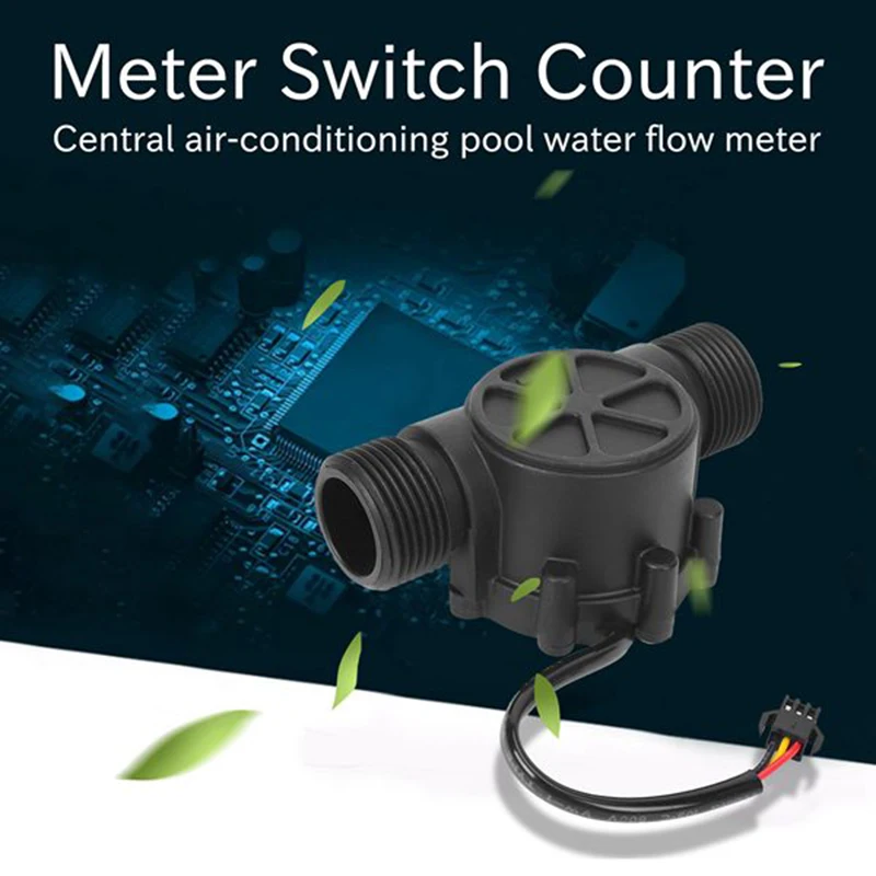 1Pcs Water Flow Sensor DN25 DC3.5-24V 1 Inch 2-100L/Min Hall Flowmeter Heat Pump Water Heater Flow Meter Switch Counter