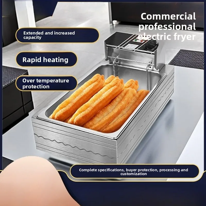 Churros Machine Snack Food Processing Equipment Commercial Deep Fryer, Stainless Steel, Fried Dough Sticks, Tofu & Skewer Maker