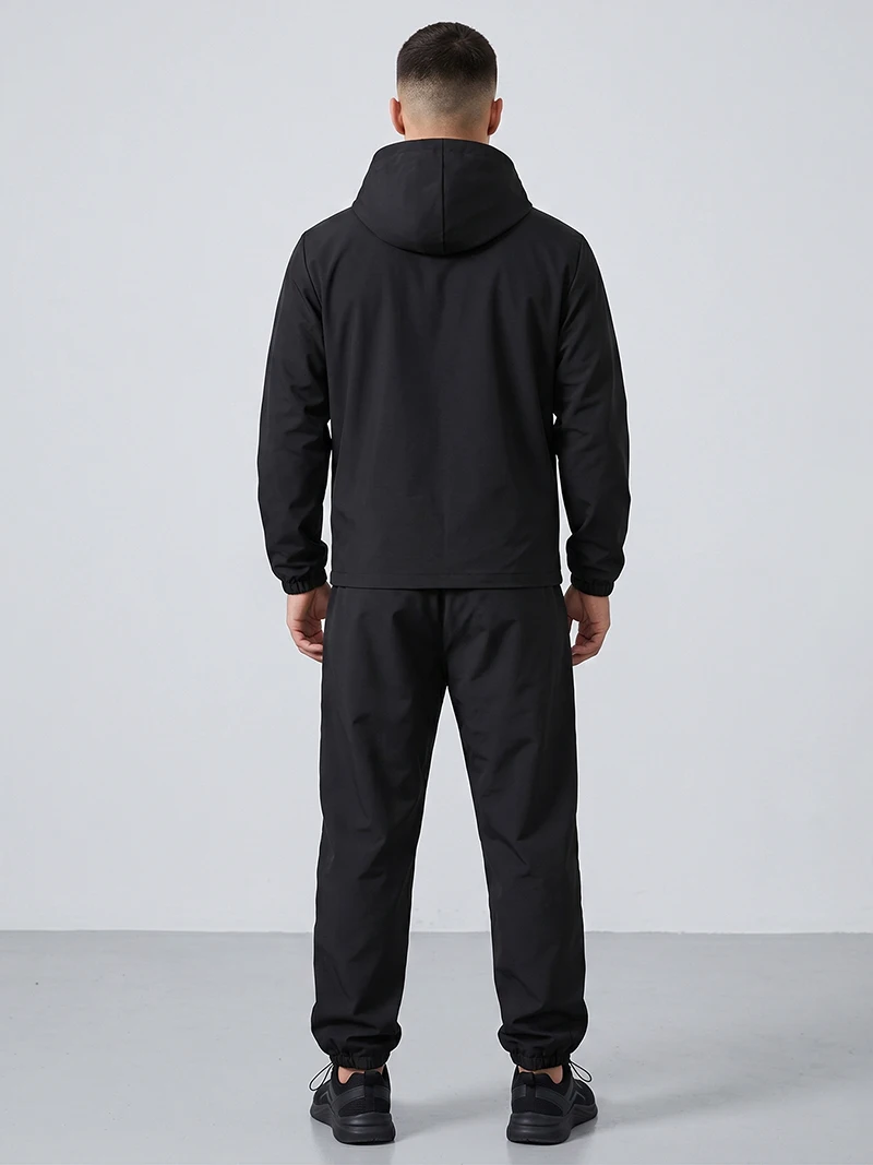 Men's Trendy 2 Piece Tracksuit Set Hooded Full Zip Windbreaker Jacket Coat Tops Quick Dry Athletic Jogger Pants Trousers image 3