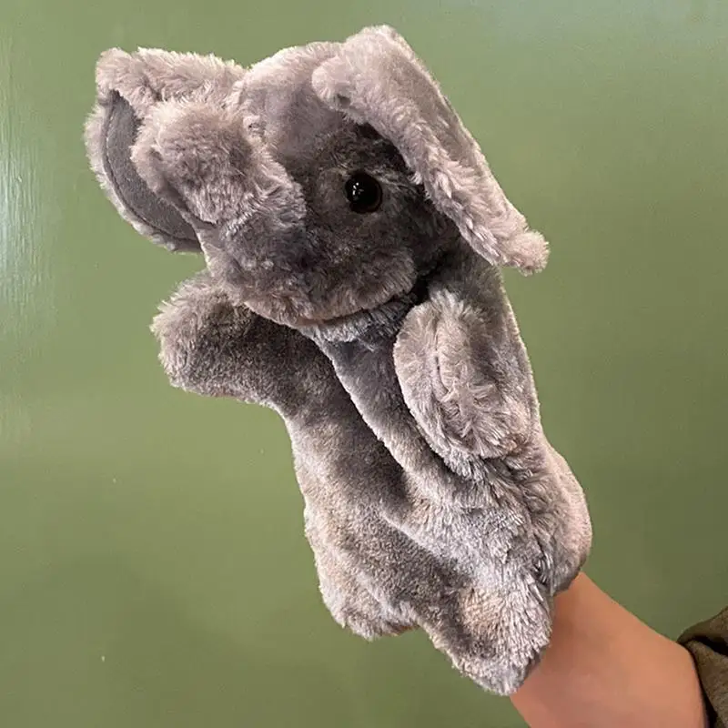 Elephant Puppet Soft Puppets Elephant Kids Hand Puppet Toddler Animal Plushie Toy For Show Theater Birthday Christmas