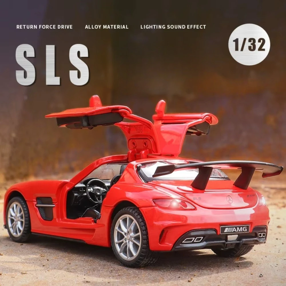 Schaal 1:32 SLS S400L Speelgoed Sportwagen Model Diecast Legering Simulatie Modellen Geluid Licht Trek Voertuigen Collectie Kids Geschenken
