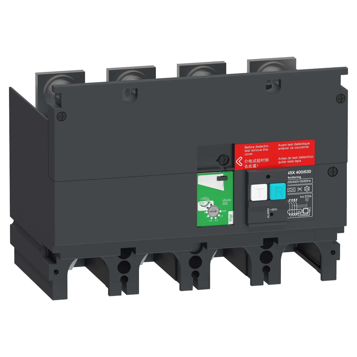 LV432470 Earth-leakage VigiPacT add-on alarm module, ComPacT NSX 400/630, 200VAC to 440VAC, 30mA to 30A, 4 poles