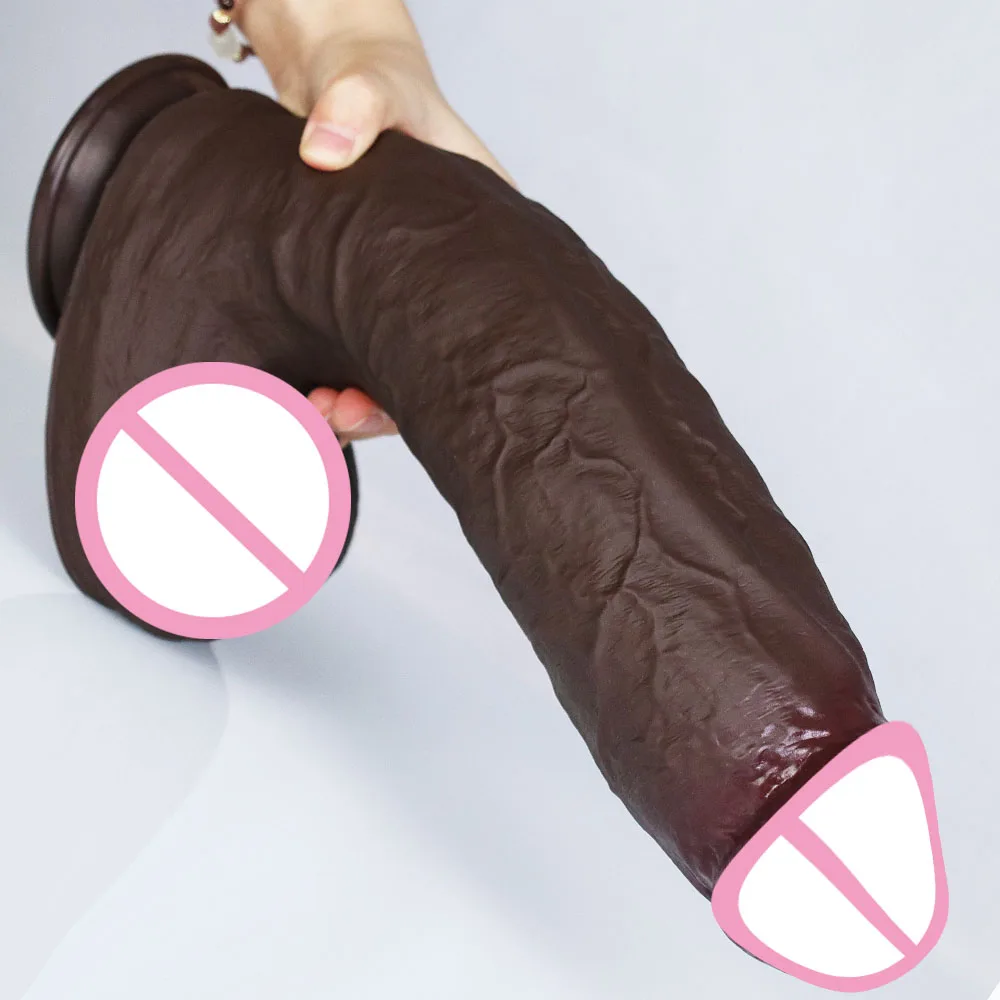 4Sizes Realistic Soft Big Dildo Double Silicone Suction Cup Penis Couples Masturbation Huge Cock Woman Man Anal Adult Sex Toy view 2