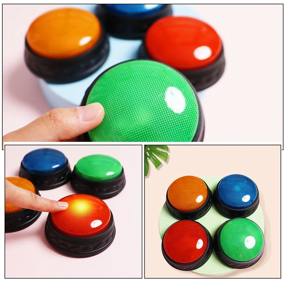 퀴즈용 링 게임 답변 버저 조명 및 사운드 퀴즈 그릇 4개