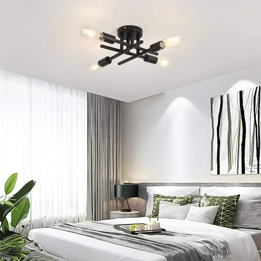 

Creative Nordic Modern LED 4/6 Heads Chandelier LightS E27 Ceiling Lights for Living Dining Room Bedroom Kitchen Home Decoration