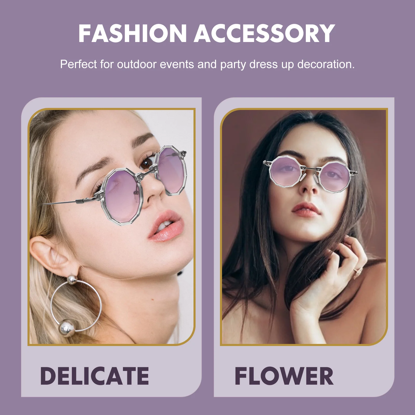 

Fashion Sunglasses Lightweight Comfortable Round Nose Pads Hip Hop Party Beach Vintage Eyeglasses Photo Prop Decoration