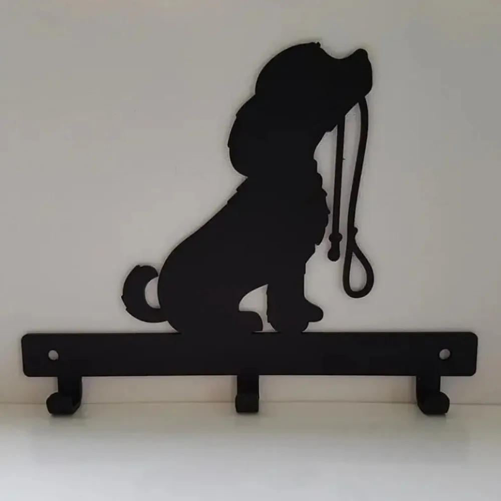 Metal Pet Dog Wall Hooks Heavy Duty Wall Mounted Leash Rack for Keys Clothes Home Storage Decor