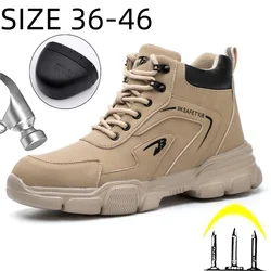 Winter Work Safety Shoes Men Safety Boots Anti-smash Anti-stab Work Sneakers Steel Toe Indestructible Work Boots Big Size 36-46